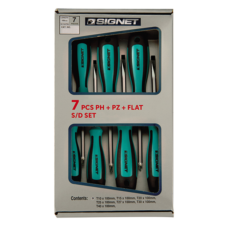 סט מברגים PH+PZ+שטוח 7 יח SIGNET סיגנט