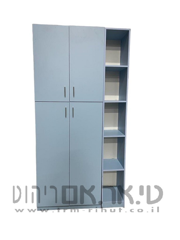ארון 4 דלתות ומדפים חיצוניים