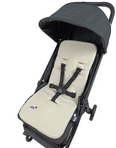 ריפודית דו-צדדית לעגלה 100% כותנה אורגנית במילוי ויסקו - נקודות שמנת