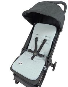 ריפודית דו-צדדית לעגלה 100% כותנה אורגנית במילוי ויסקו - נקודות תכלת