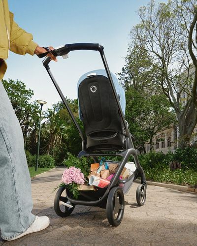 עגלת משולבת Bugaboo Dragonfly בוגבו דרגונפליי שלדה שחורה בד שחור גגון לבן מיסטי