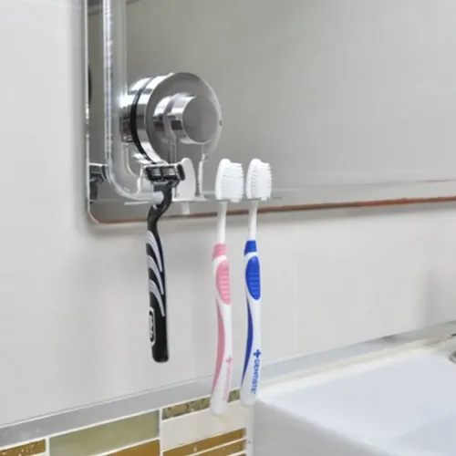 מחזיק מברשות שיניים ואקום מתוך קולקציית קולבים ומתלים למגבות (תמונת אווירה) - שילוב מושלם בין נוחות שימוש יומיומית לסטייל נקי