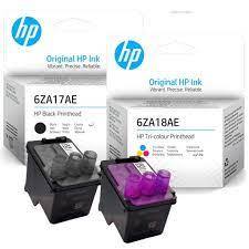 זוג ראשי הדפסה שחור+צבע מקוריים HP 6ZA17AE+6ZA18AE