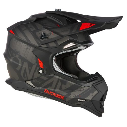 קסדת שטח אוניל 2023 שחור/ אפור/ אדום – ONEAL 2SRS GLITCH V.23