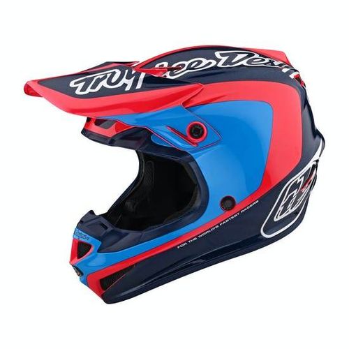 קסדת שטח טרוילי דיזיין – TROY LEE DESIGNS SE4 CORSA POLY NAVY CYAN כחול/ אדום