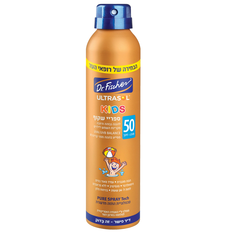 אולטרסול KIDS ספריי רציף שקוף SPF50 מבית ד"ר פישר