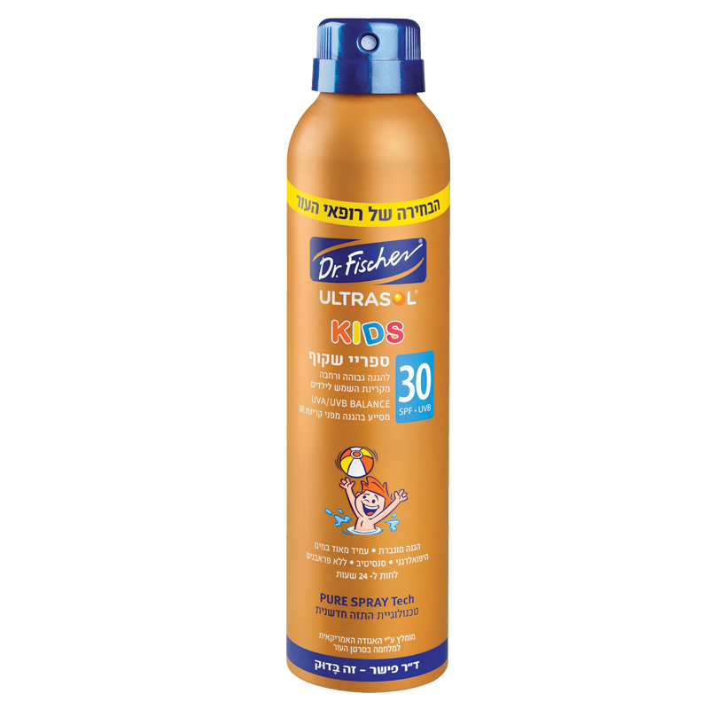 אולטרסול KIDS ספריי רציף שקוף SPF30 מבית ד"ר פישר