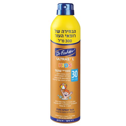 אולטרסול KIDS ספריי רציף שקוף מוגדל SPF30 מבית ד