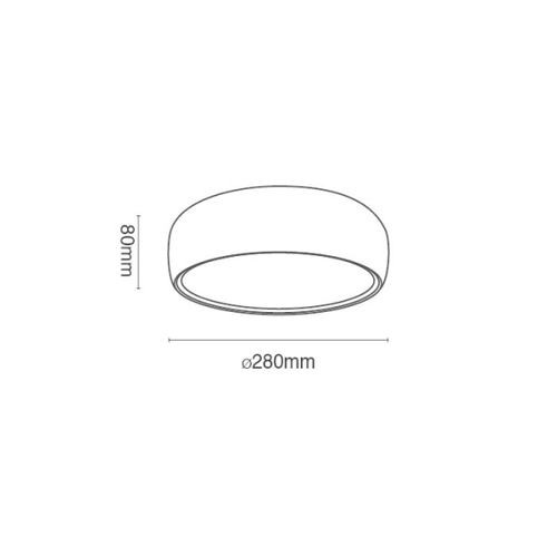 צמוד תקרה עגול מסדרת סטייג' גוף פליז Tri-Color IP40 24W יורולוקס 

