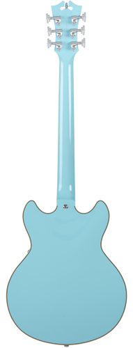 גיטרה רבע נפח + נרתיק D'Angelico Premier MINI DC SKY BLUE stop-bar tailpiece