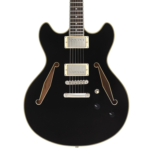 גיטרה חשמלית 1/4 נפח D'Angelico EXCEL DC  TOUR SOLID BLACK
