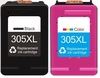סט דיו תואם פרימיום 3YM63AE+3YM62AE HP 305XL שחור וצבעוני - כמות כפולה (480 דף בשחור ו-400 דף בצבע)