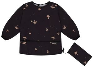 סינר עם שרוולים ארוכים לאוכל וליצירה + נרתיק אכסון - שחור פטריות