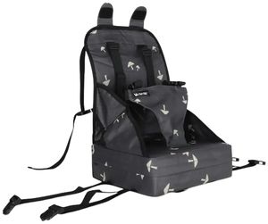 בוסטר / כרית הגבהה לאוכל וזמן משחק עם משענת ורצועות - אפור צ