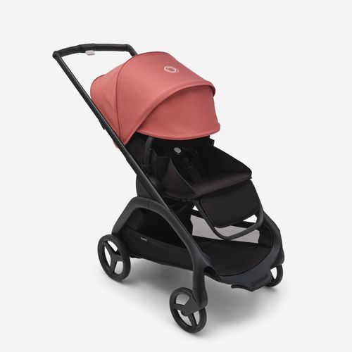 עגלת משולבת Bugaboo Dragonfly בוגבו דרגונפליי שלדה שחורה בד שחור גגון אדום 