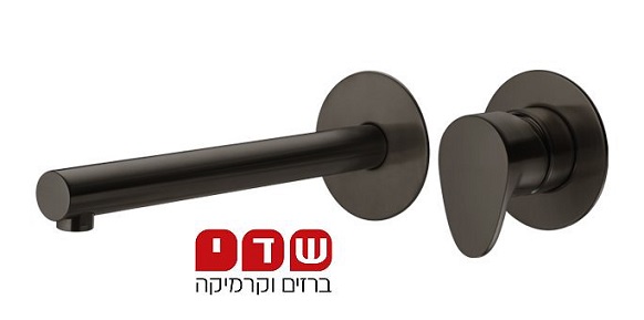 כיסוי לברז קיר חמת פיה ארוכה סדרת WAVE גוון שחור מוברש 305102GM