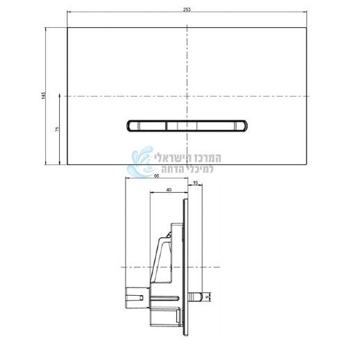 מידות Villeroy & Boch  922169AN ViConnect 300S | לחצן הפעלה ניאגרה סמויה וילורי אנד בוש