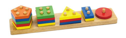 לוח 5 צורות גיאומטריות מעץ