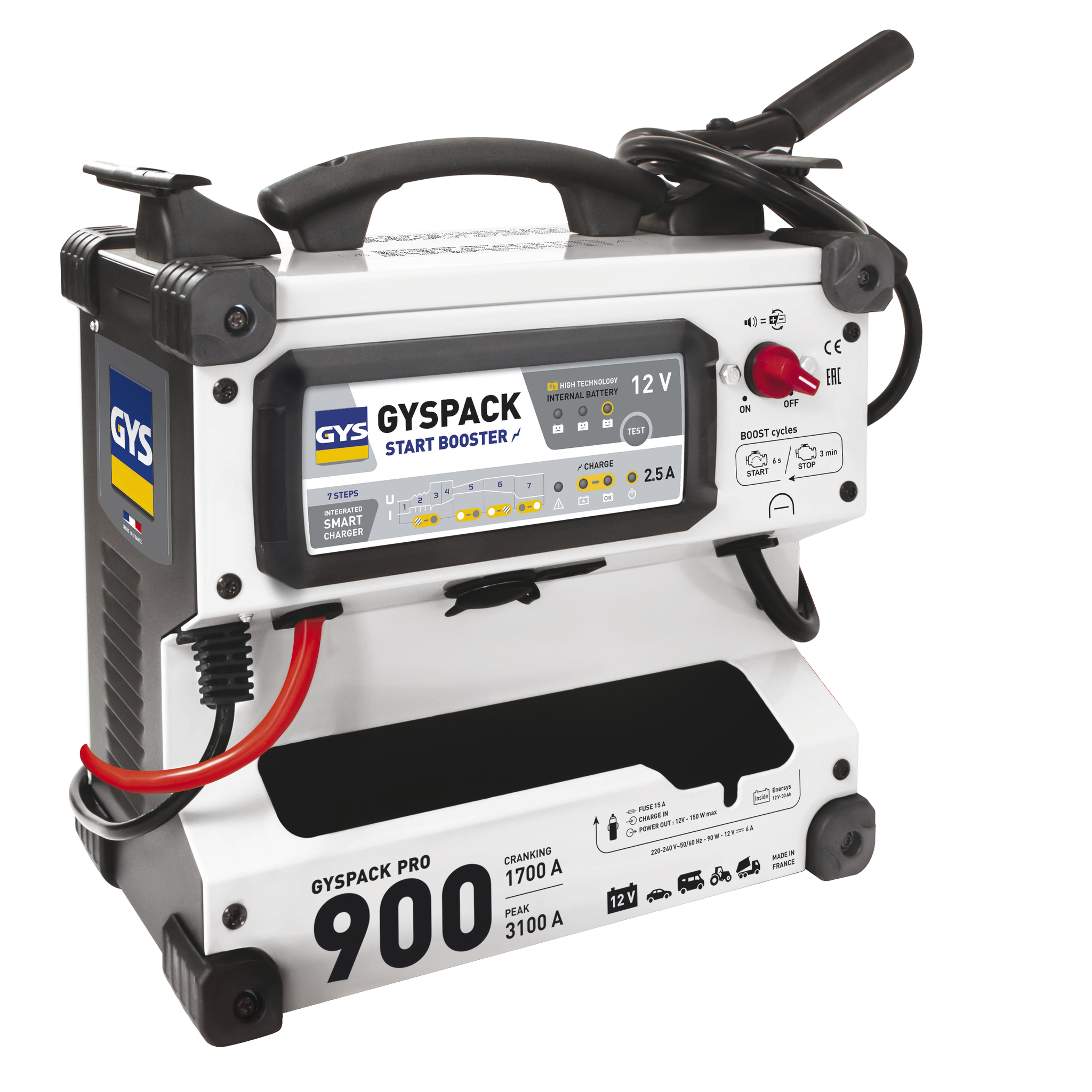 בוסטר התנעה נייד GYS PACK PRO 900 830A 12V