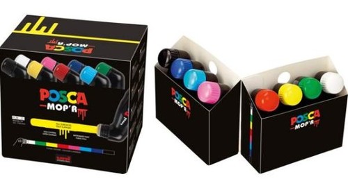 חדש! סט 8 טושי פוסקה מופר  Posca  MOP'R PCM-22, גווני יסוד