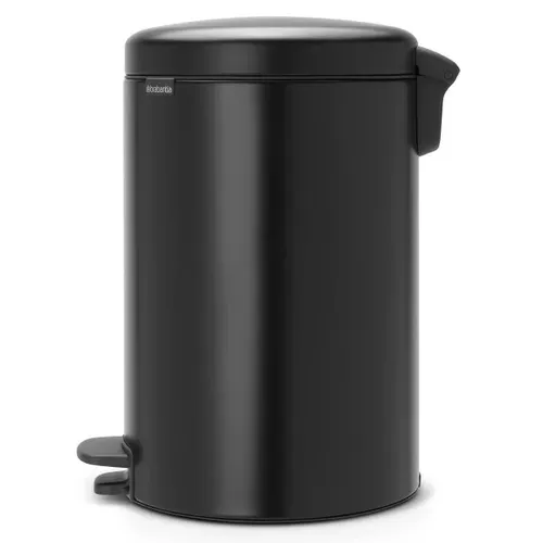 פח ברבנטיה 20 ליטר Brabantia שחור מתוך קולקציית פחי אשפה לשירותים (צילום מורחב) - פתרון פונקציונלי ואסתטי לארגון הבית