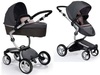 עגלת תינוק משולבת כולל טיולון ואמבטיה דגם Mima Xari צבע שחור שילדה כסופה-מחודש