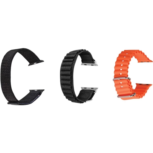 רצועות לשעון אפל PureGear – 45 mm Silicone and Cloth Bands 3 pack