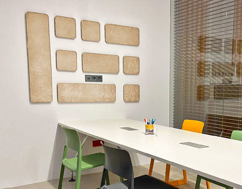 סט אקוסטיקה לאולפן הקלטות ומשרדים בצבע בז’ ISINAC HOME CUBE