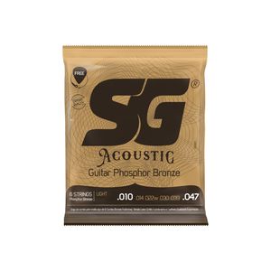 סט מיתרים לגיטרה אקוסטית 010 Phosphor Bronze מבית SG