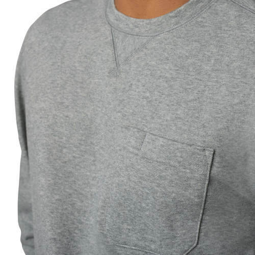 חולצה ארוכה עם כיס אפור - LEVEL UP LS PKT TEE V23