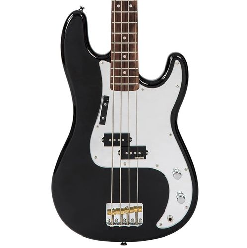 זוית נוספת Vintage V4 ReIssued Bass Guitar ~ Rocker Black / Mirror Scratchplate