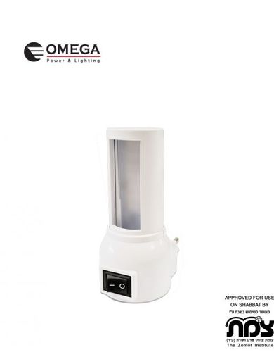 מנורת לילה לשבת OMEGA OM-SHAB-PL3W-D-WH 