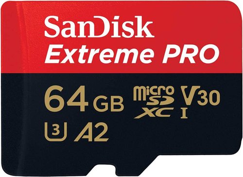 כרטיס זכרון SanDisk 64GB Extreme PRO UHS-I microSDXC with SD Adapter