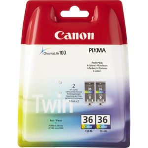 זוג מילוי דיו צבעוני מקורי CLI-36 Canon