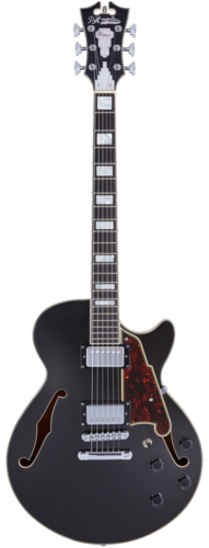גיטרה רבע נפח + נרתיק D'Angelico Premier SS BLACK FLAKE stop-bar tailpi