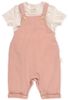 סט בגד גוף ואוברול קצר לתינוק פרנצ' טרי 100% כותנה - 0-3 ניוד/בז'