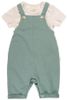 סט בגד גוף ואוברול קצר לתינוק פרנצ' טרי 100% כותנה - 0-3 ירוק