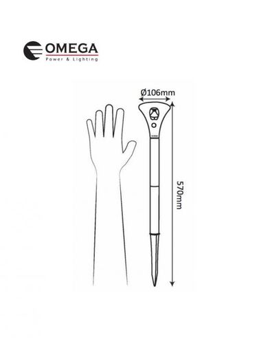דוקרן גינה סולארי 6W אור קר Omega אומגה