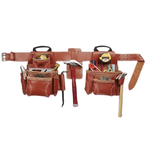 חגורת כלים פרימיום מעור מהודר Pro Worker Leather Combo Tool Belt