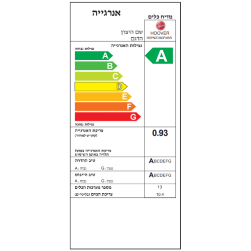 מדיח כלים 13 מערכות כלים 60 ס