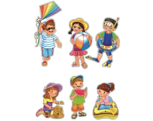 ערכת קישוט והמחשה - ילדים בקיץ