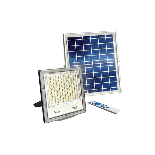תאורת הצפה סולארית IP66 50W SOL - אור לבן SEMICOM דגם SM-SFL516/50DL