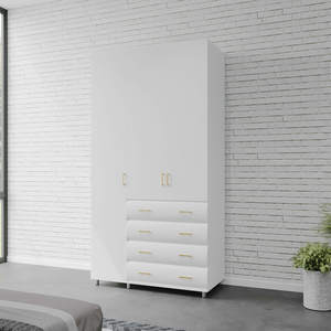 ארון בגדים 3 דלתות 4 מגירות דגם יהלום 120X240