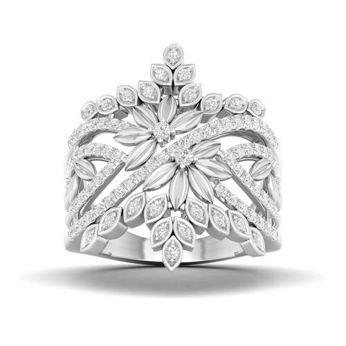 טבעת יהלומים בעיצוב יוקרתי 0.50ct זהב 14K