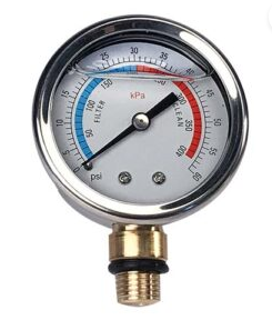 שעון לחץ נירוסטה EMAUX מקסימום 40PSI