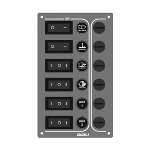 לוח בקרה/ חשמל 6 מפסקים, לכלי שייט 12/24V Lalizas