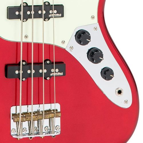 זוית נוספת Vintage VJ74 ReIssued Bass Guitar ~ Candy Apple Red