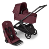 עגלת משולבת Bugaboo Dragonfly בוגבו דרגונפליי שלדה שחורה בד וגגון צבע דובדבן 
