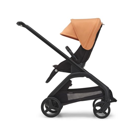 עגלת משולבת Bugaboo Dragonfly בוגבו דרגונפליי שלדה שחורה בד שחור גגון קורל