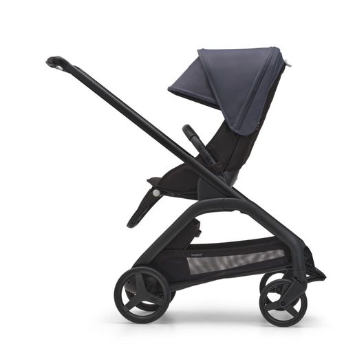 עגלת משולבת Bugaboo Dragonfly בוגבו דרגונפליי שלדה שחורה בד שחור גגון כחול סטורמי
